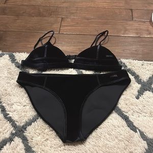 Triangl black velvet bikini